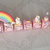 Cake topper cubi rosa unicorni e arcobaleno 14 cubi 14 lettere