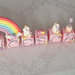 Cake topper cubi rosa unicorni e arcobaleno 14 cubi 14 lettere