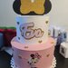 Torta Minnie topolina finta cartoncino piani orecchie compleanno festa decorazione 