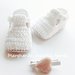 Scarpine neonato/neonata - cotone bianco e ecru - fatte a mano - regalo nascita - baby shower