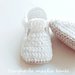 Scarpine neonato/neonata - cotone bianco e ecru - fatte a mano - regalo nascita - baby shower