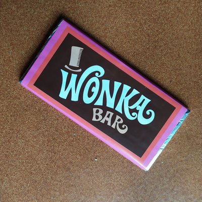 Adesivo per tavoletta di cioccolato 100 gr Willy Wonka - Feste - Bi