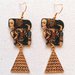Klimt egizia orecchini con pendente dorato