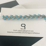 Bracciale con nappa in cristallo turchese: gioielli con pietre preziose curative boho - Italia