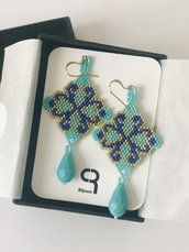 Orecchini pendenti azzurro/turchese