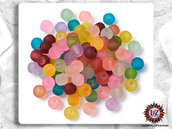 100 Perle Vetro Satinato 10 mm - sfera tonda - Lotto misto