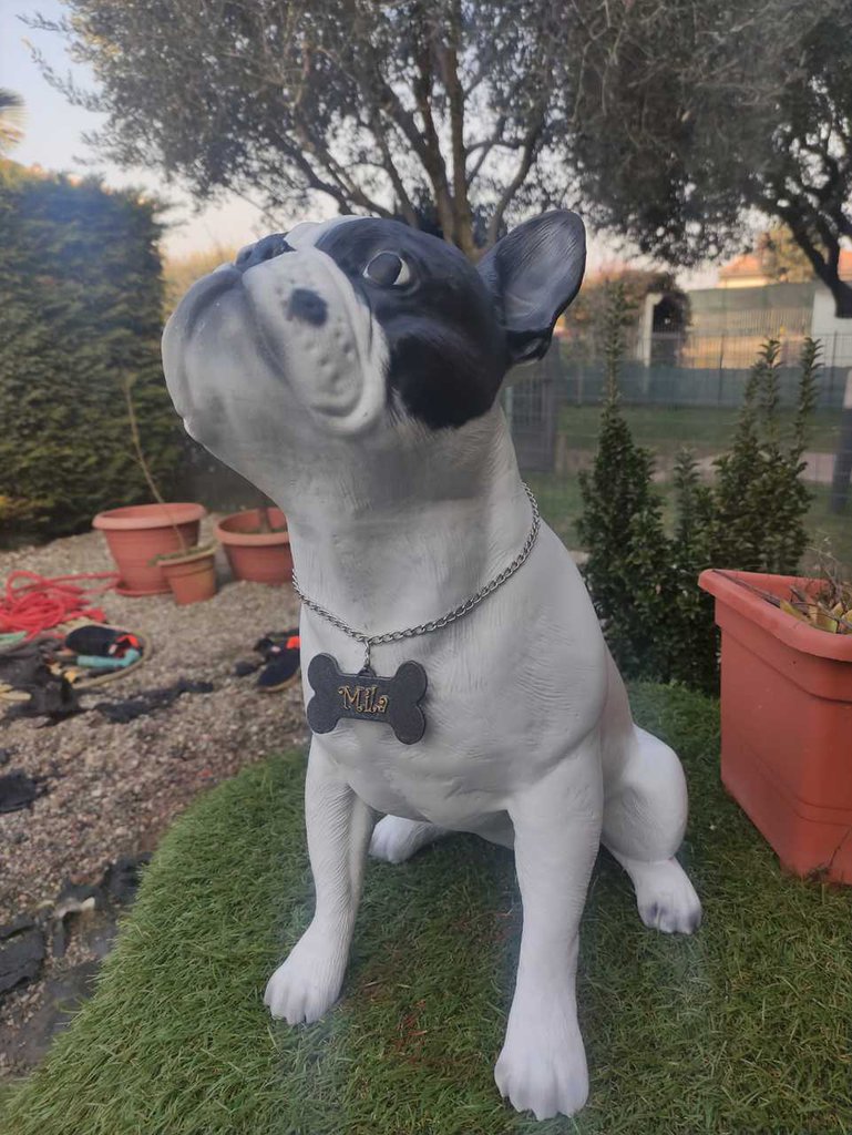 Statua cane bulldog francese personalizzabile dipinta a mano - Per