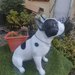 Statua cane bulldog francese personalizzabile dipinta a mano