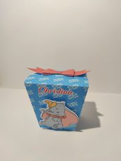 Scatolina Dumbo elefante segnaposto caramelle festa compleanno battesimo confetti fiocco