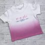 Maglietta neonata personalizzata - cotone bianco e rosa sfumato 