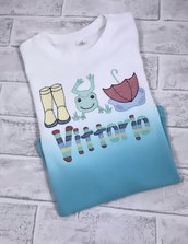 T-shirt con nome - ricamata - personalizzata - bimbi neonati