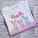 Maglietta bimba cotone bianco e rosa sfumato - ricamata - personalizzata