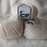 Lotto 5 gomitoli Ice Yarns lana merino color panna