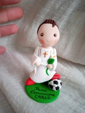 Statuina bimbo calciatore Prima Comunione- tunica francescana