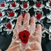 Ninfea fiore cristallo con rosa eterna rossa 7 cm 