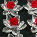 Ninfea fiore cristallo con rosa eterna rossa 7 cm 