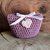 Borsettina portaconfetti segnaposto rosa antico fatta a mano uncinetto matrimonio battesimo comunione cresima