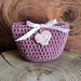 Borsettina portaconfetti segnaposto rosa antico fatta a mano uncinetto matrimonio battesimo comunione cresima