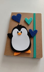Quaderno appunti con pinguino 🐧❤️