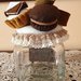 Barattolo di feltro, porta caffè, decorato con biscotti di feltro