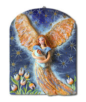 ANGELO MATERNO, pannello handmade, decorazione da parete, infanti, evento nascita, icone