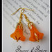 FLOWERS COLLECTION-"GOLDEN SHADOW"  LUCITE FLOWER EARRINGS-ORECCHINI VINTAGE FLOREALI IN LUCITE