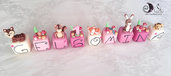 cake topper cubi animali del bosco in scala di rosa 9 cubi 9 lettere 