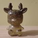 Cervo/a in resina epossidica trasparente e glitter dorato+argentato 