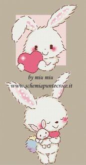 Schema punto croce- due coniglietti