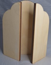 Trittico sagomato in legno realizzato a mano cm 25