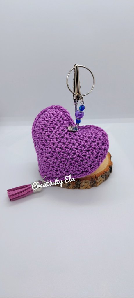 Portachiavi Glitterato A Cuore Con Strass E Pom Pom Morbido – Accessorio Carino Per Donne (5 Colori) - 2
