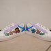 Scarpe sneackers bianche dipinte a mano personalizzate con lilo e stich ohana