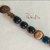 Bracciale shamballa agata blu cordino marrone 