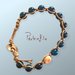 Bracciale shamballa agata blu cordino marrone 