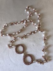 collana crochet di perle e cristalli
