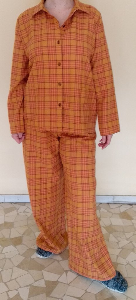 Kruxader, Pigiama da Donna en Coton morbide, Camicia a Maniche longhe en flanelle pettinata, Tartan a Quadri (Balmoral Tartan Rosso, 18