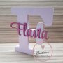 Idea regalo Lettera in legno con nome in plexiglass