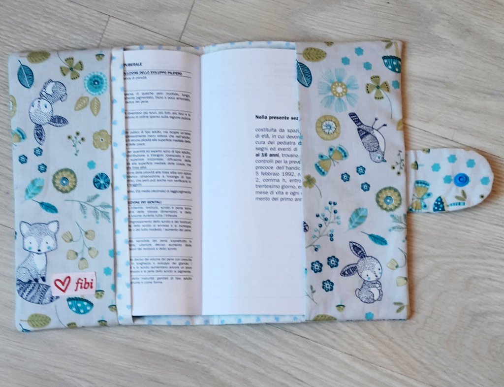 Protège carnet de santé Rose personnalisé en gaze de coton - Italia