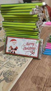 Barrette di cioccolato natalizie, idea regalo, scuola, segnaposto