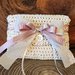 Borsettina portaconfetti avorio e rosa cipria fatta a mano uncinetto matrimonio battesimo comunione cresima