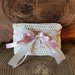 Borsettina portaconfetti avorio e rosa cipria fatta a mano uncinetto matrimonio battesimo comunione cresima