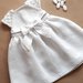 Abito neonata/bambina Battesimo - cotone e lino bianco con fiocco - Nicole