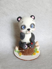 Cake Topper Panda , primo compleanno, battesimo, nascita bimbo, nascita bimba