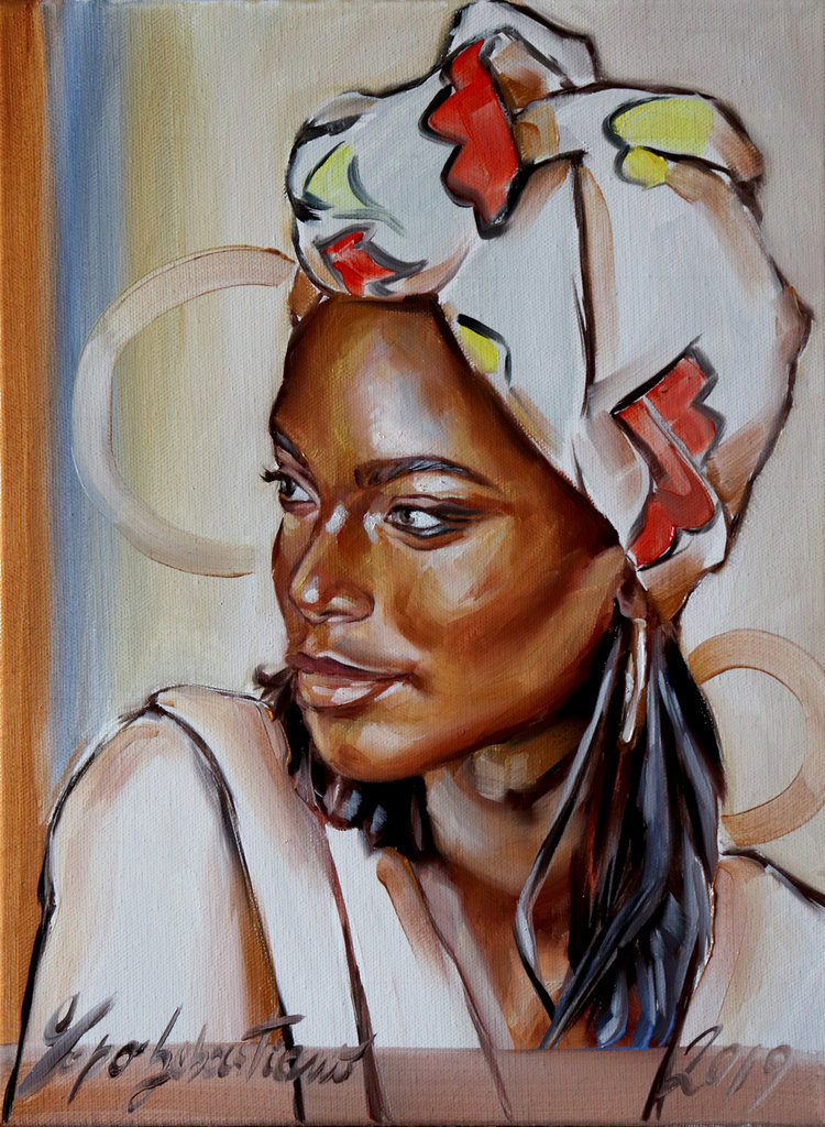 Quadro moderno Africa Olio su tela 30x40 idea regalo dipinto Arte q