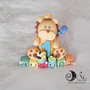 cake topper primo compleanno leone su cubi auguri multicolor personalizzabile 