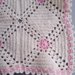 copertina fatta a mano di misto lana panna e rosa, neonata, carrozzina,  65 x 75 cm