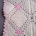 copertina fatta a mano di misto lana panna e rosa, neonata, carrozzina,  65 x 75 cm