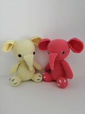 Elefantino colorato in amigurumi cotone