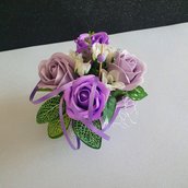 Ornamento rose di sapone viola e lilla
