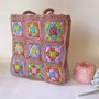 BORSA GRANNY IN COTONE, MATTONELLE COLORATE E MANICI IN COTONE 